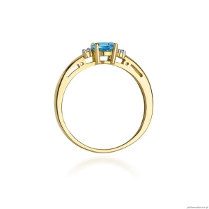 Pierścionek W006 Topaz London Blue 0,50ct żółte złoto