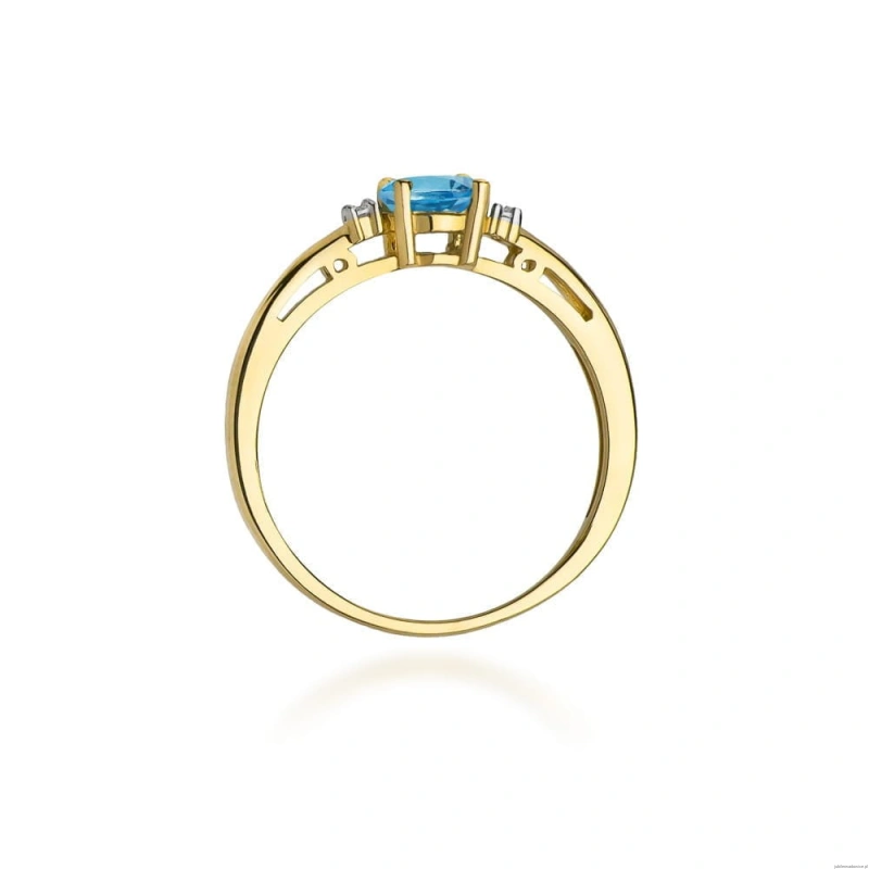 Pierścionek W006 Topaz London Blue 0,50ct żółte złoto