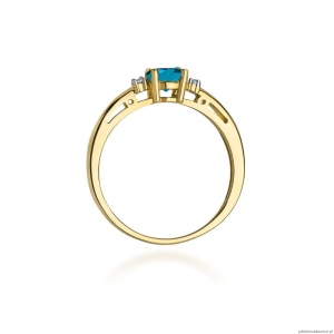 Pierścionek W010 Topaz London Blue 0,50ct żółte złoto