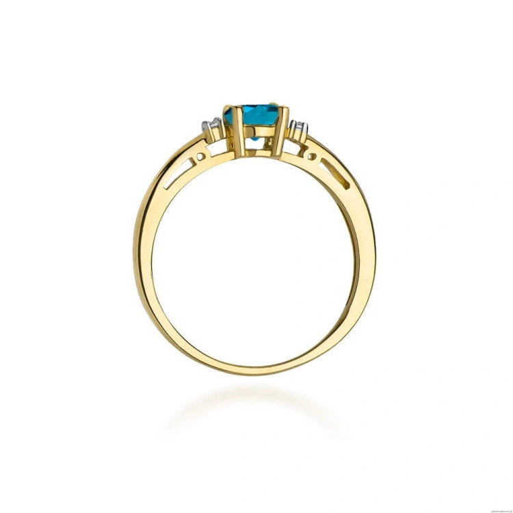 Pierścionek W010 Topaz London Blue 0,50ct żółte złoto