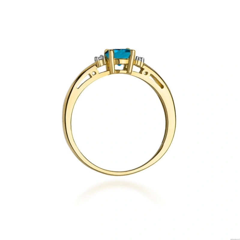 Pierścionek W010 Topaz London Blue 0,50ct żółte złoto
