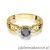 Pierścionek W014 Czarny Diament 0,50ct żółte złoto