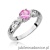 Pierścionek W014 Różowy Topaz 0,50ct białe złoto