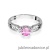 Pierścionek W014 Różowy Topaz 0,50ct białe złoto