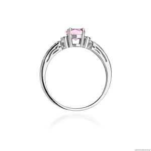 Pierścionek W014 Różowy Topaz 0,50ct białe złoto