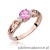 Pierścionek W014 Różowy Topaz 0,50ct różowe złoto