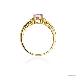 Pierścionek W014 Różowy Topaz 0,50ct żółte złoto