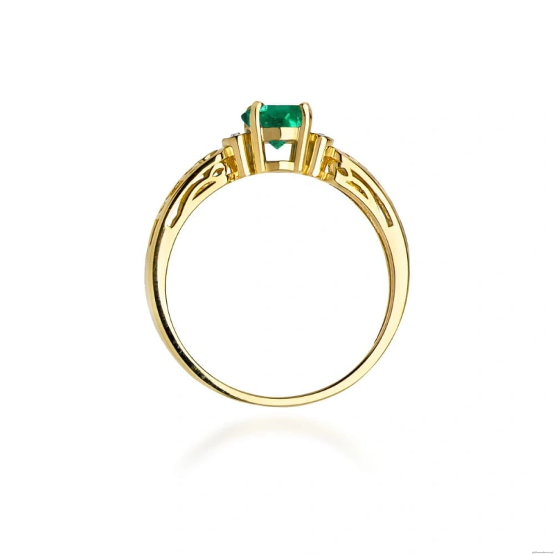 Pierścionek W014 Szmaragd 0,50ct żółte złoto
