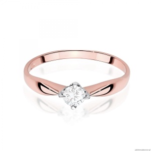 Pierścionek W0171 Diament Laboratoryjny 0,15ct różowe złoto