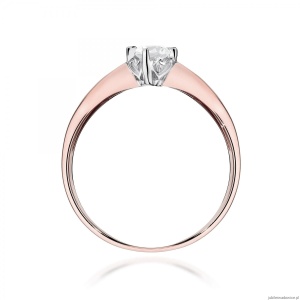 Pierścionek W0171 Diament Laboratoryjny 0,15ct różowe złoto