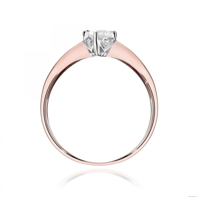 Pierścionek W0171 Diament Laboratoryjny 0,15ct różowe złoto