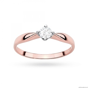 Pierścionek W0171 Diament Laboratoryjny 0,15ct różowe złoto