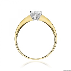 Pierścionek W0171 Diament Laboratoryjny 0,15ct żółte złoto