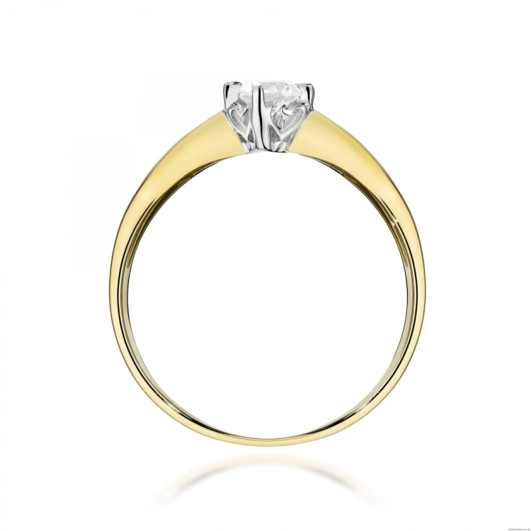 Pierścionek W0171 Diament Laboratoryjny 0,15ct żółte złoto