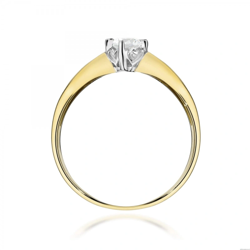 Pierścionek W0171 Diament Laboratoryjny 0,15ct żółte złoto