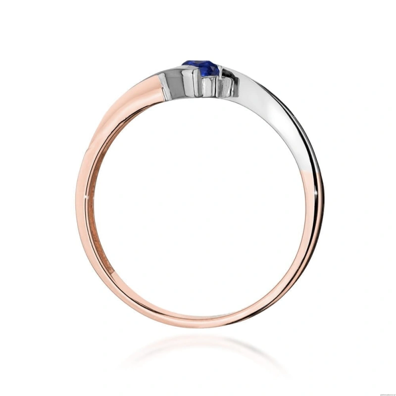 Pierścionek W0177 Szafir 0,15ct różowe złoto