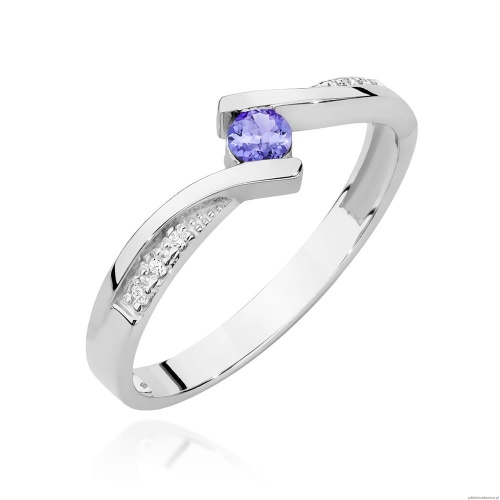 Pierścionek W0177 Tanzanit 0,15ct białe złoto