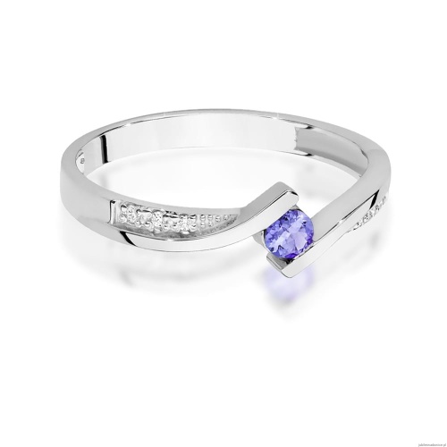Pierścionek W0177 Tanzanit 0,15ct białe złoto