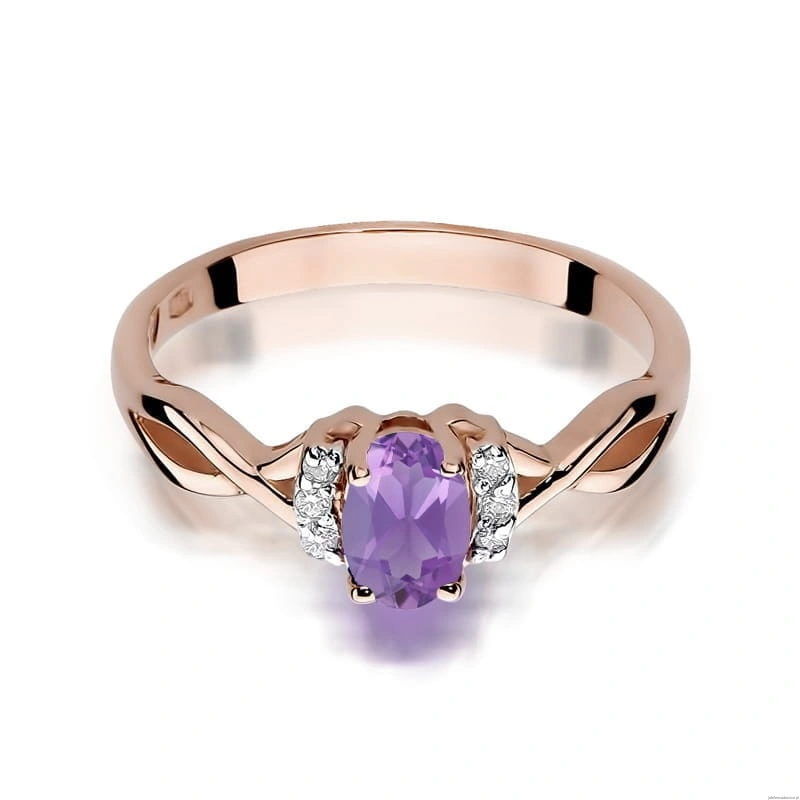 Pierścionek W019 Ametyst 0,40ct różowe złoto