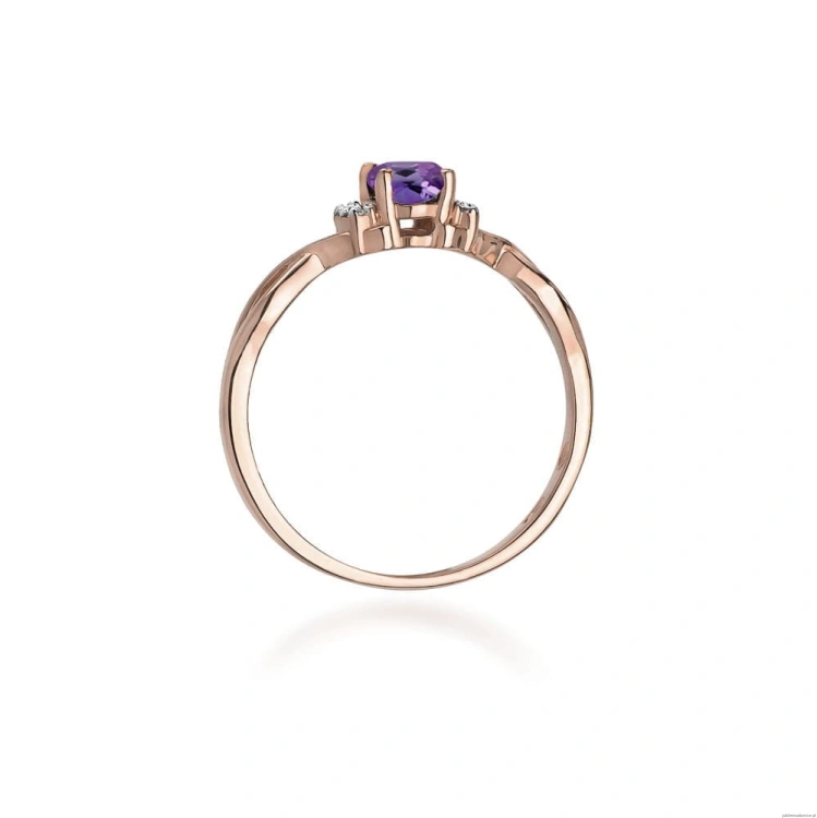 Pierścionek W019 Ametyst 0,40ct różowe złoto