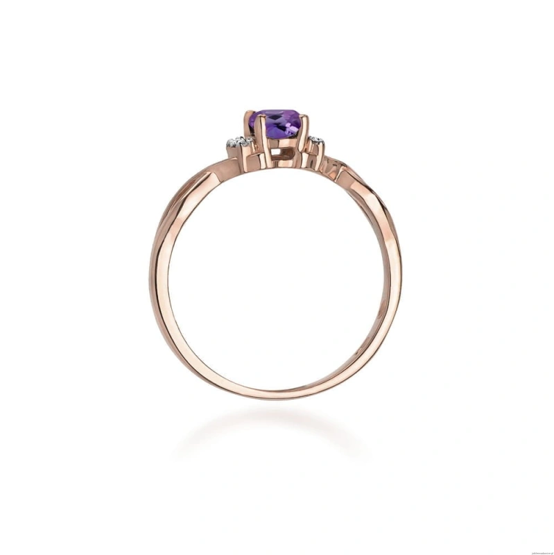 Pierścionek W019 Ametyst 0,40ct różowe złoto
