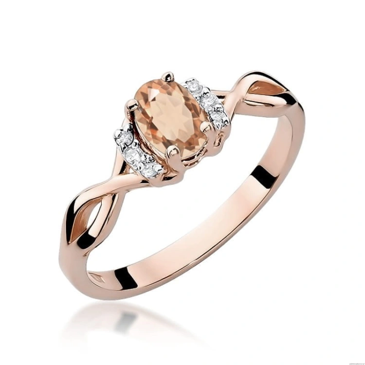Pierścionek W019 Morganit 0,40ct różowe złoto