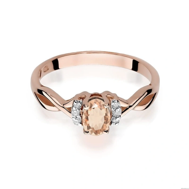 Pierścionek W019 Morganit 0,40ct różowe złoto