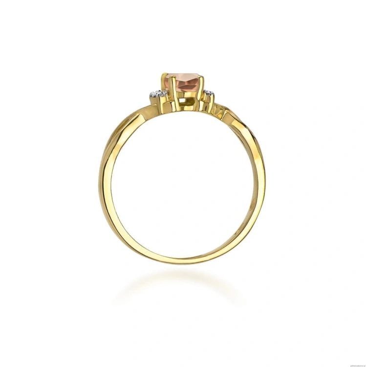 Pierścionek W019 Morganit 0,40ct żółte złoto