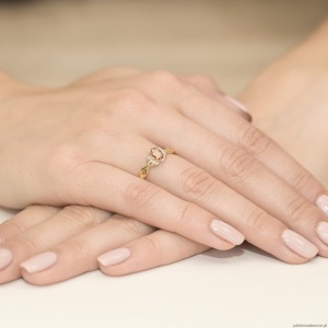 Pierścionek W019 Morganit 0,40ct żółte złoto