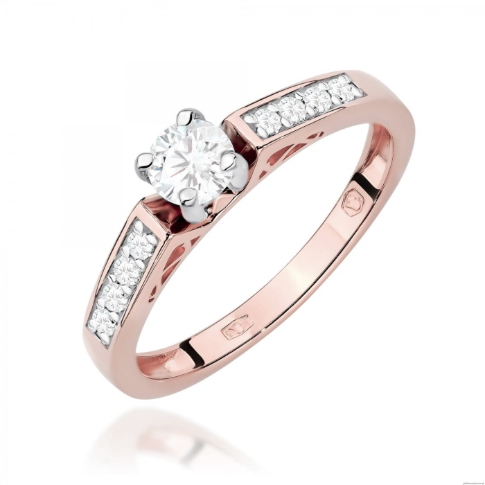 Pierścionek W0198 Diament Laboratoryjny 0,30ct różowe złoto