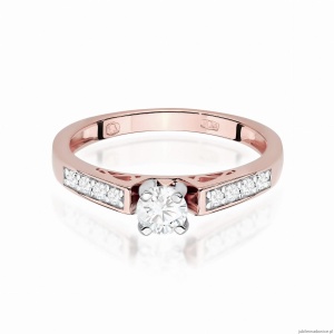 Pierścionek W0198 Diament Laboratoryjny 0,30ct różowe złoto