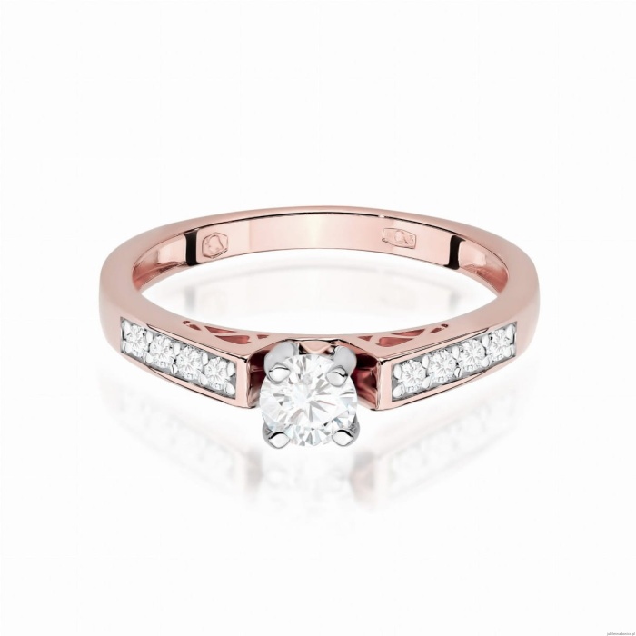 Pierścionek W0198 Diament Laboratoryjny 0,30ct różowe złoto