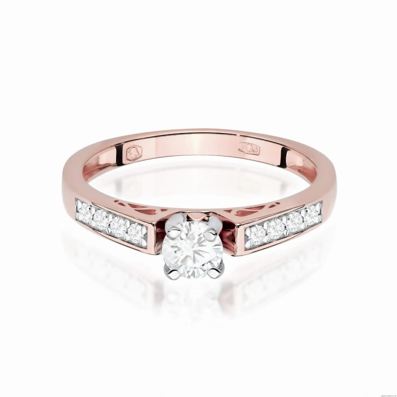 Pierścionek W0198 Diament Laboratoryjny 0,30ct różowe złoto
