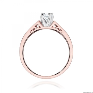 Pierścionek W0198 Diament Laboratoryjny 0,30ct różowe złoto