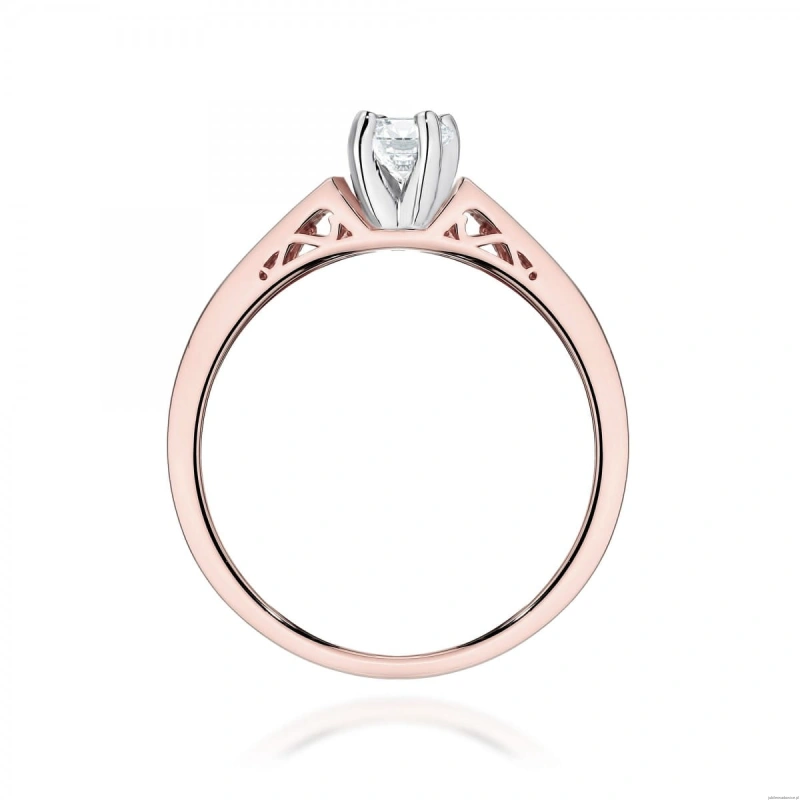 Pierścionek W0198 Diament Laboratoryjny 0,30ct różowe złoto