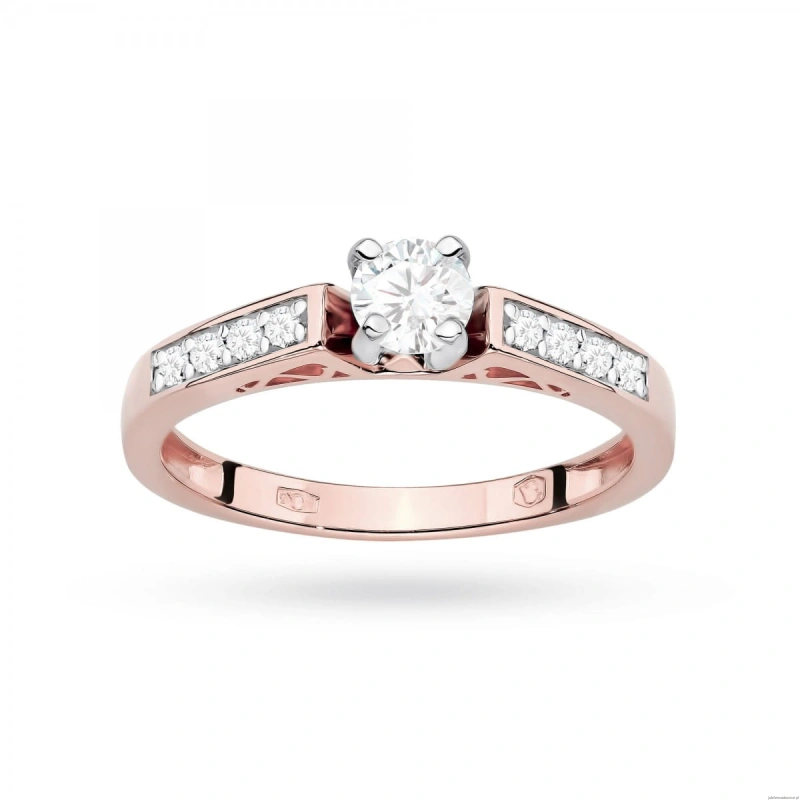 Pierścionek W0198 Diament Laboratoryjny 0,30ct różowe złoto
