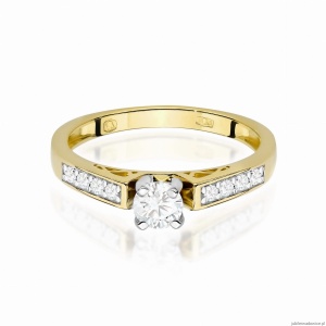 Pierścionek W0198 Diament Laboratoryjny 0,30ct żółte złoto