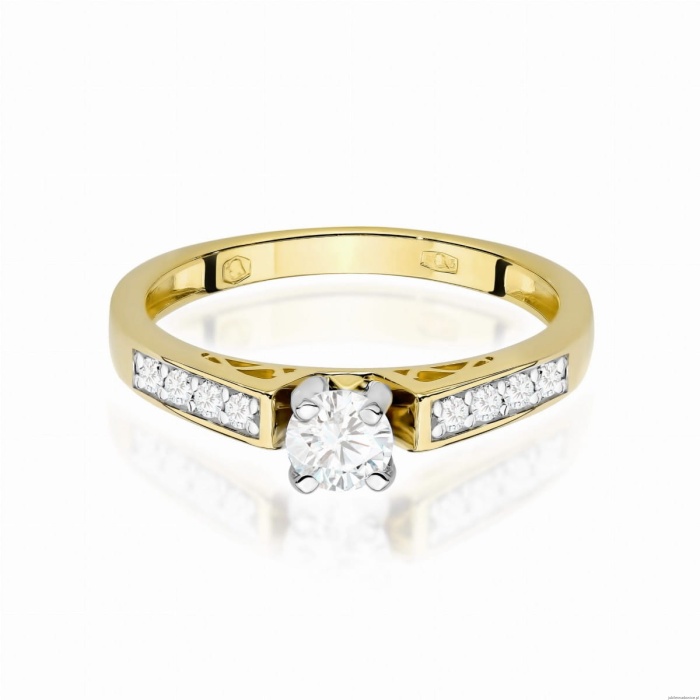 Pierścionek W0198 Diament Laboratoryjny 0,30ct żółte złoto