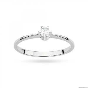 Pierścionek W0220 Diament Laboratoryjny 0,10ct białe złoto