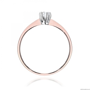 Pierścionek W0220 Diament Laboratoryjny 0,10ct różowe złoto