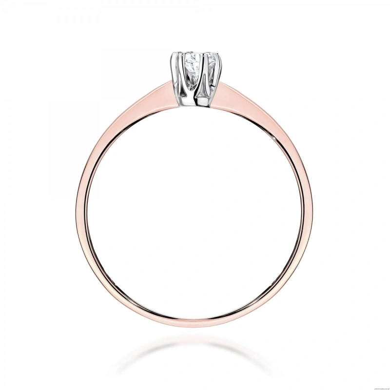 Pierścionek W0220 Diament Laboratoryjny 0,10ct różowe złoto