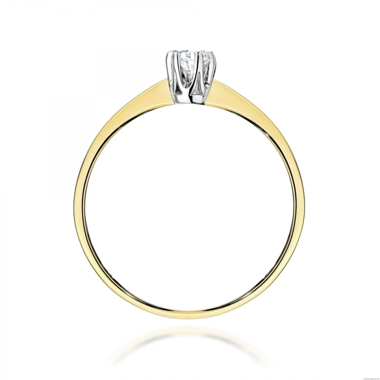 Pierścionek W0220 Diament Laboratoryjny 0,10ct żółte złoto