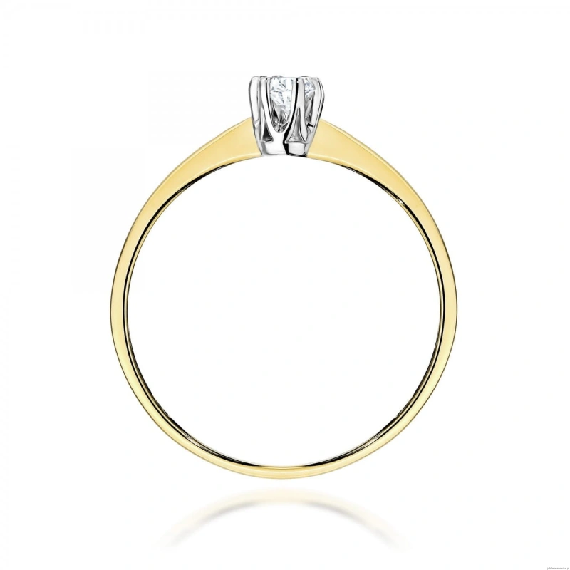 Pierścionek W0220 Diament Laboratoryjny 0,10ct żółte złoto