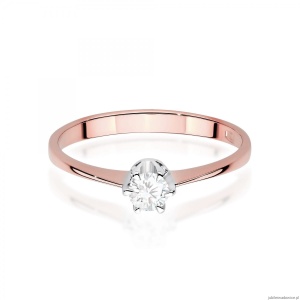 Pierścionek W0220 Diament Laboratoryjny 0,20ct różowe złoto