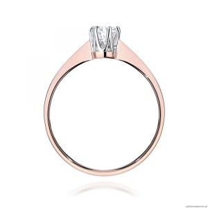 Pierścionek W0220 Diament Laboratoryjny 0,20ct różowe złoto