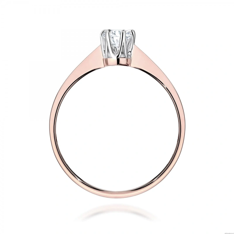 Pierścionek W0220 Diament Laboratoryjny 0,20ct różowe złoto