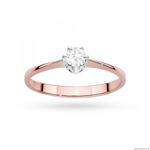 Pierścionek W0220 Diament Laboratoryjny 0,20ct różowe złoto