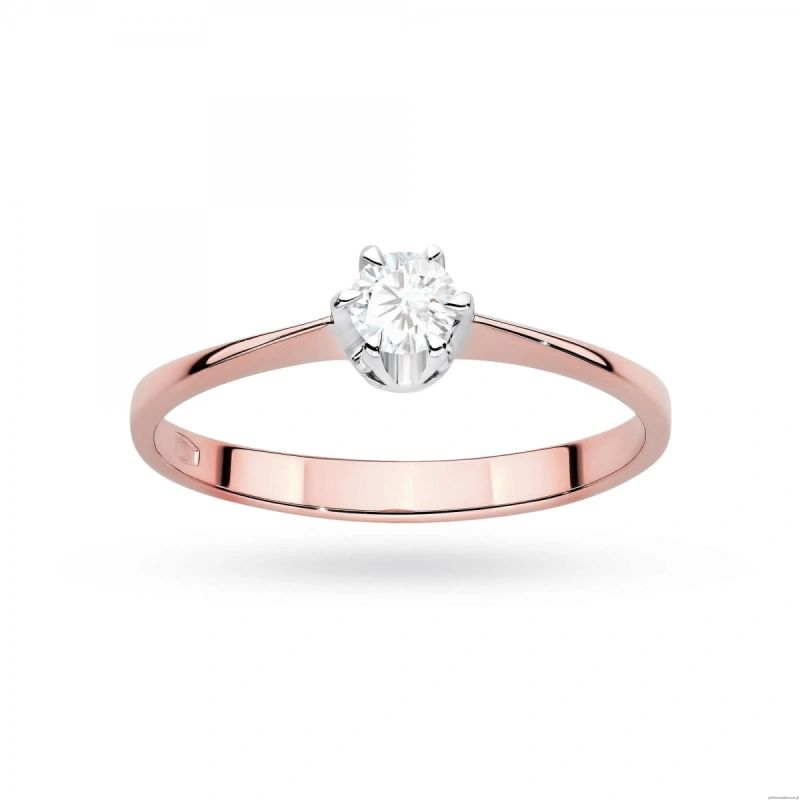 Pierścionek W0220 Diament Laboratoryjny 0,20ct różowe złoto