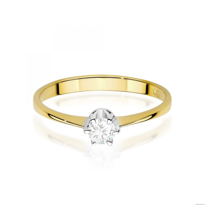 Pierścionek W0220 Diament Laboratoryjny 0,20ct żółte złoto