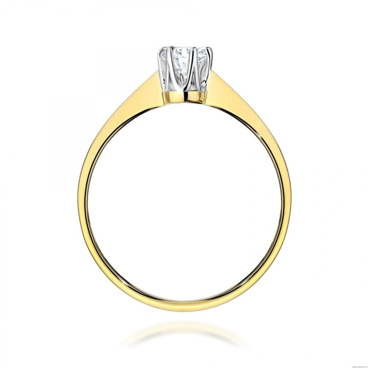 Pierścionek W0220 Diament Laboratoryjny 0,20ct żółte złoto